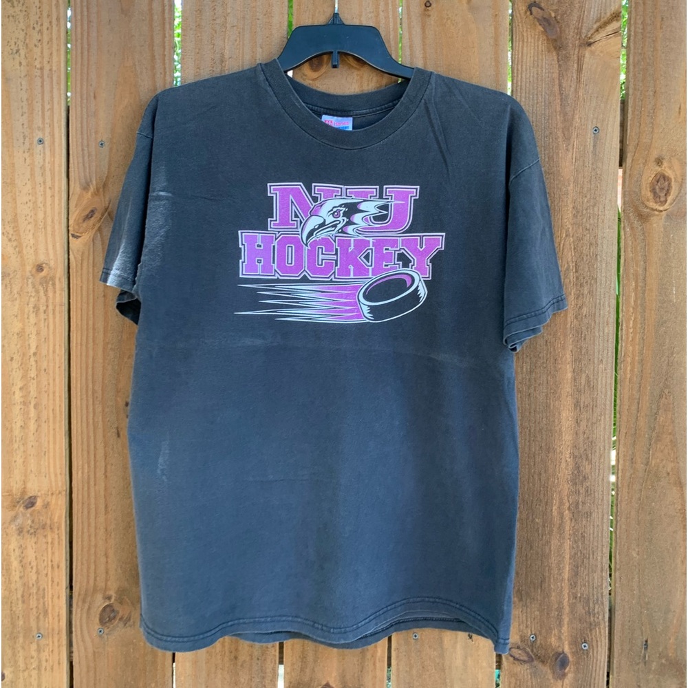 Vintage 90s-00s Niagara University Purple Eagles Hockey T-shirt Size XL